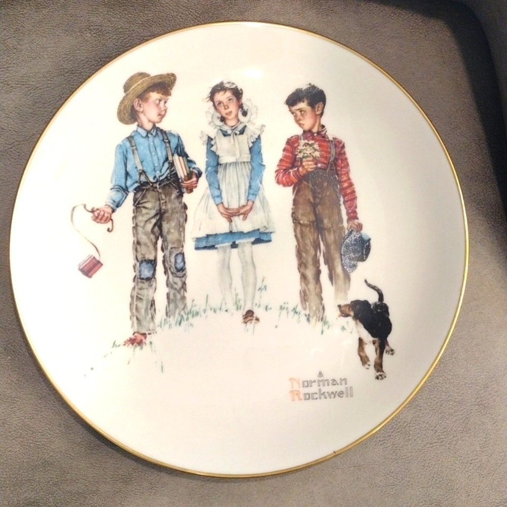 GORHAM FINE CHINA NORMAN ROCKWELL LIMITED EDITION 1975 Young Mans Fancy